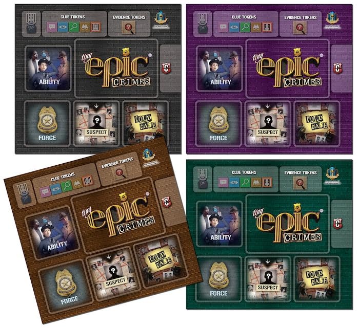 Gamelyn Games | Tiny Epic Crimes Player Mats | Board Game Accessory