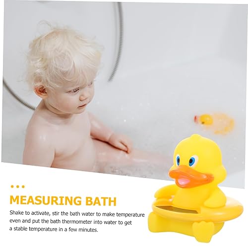 Miniatura 3 de Vaguelly Piscina multiusos de baño de dibujos animados para piscinas, bañeras amarillas, flotantes, para fácil lectura de temperatura, 1 unidad