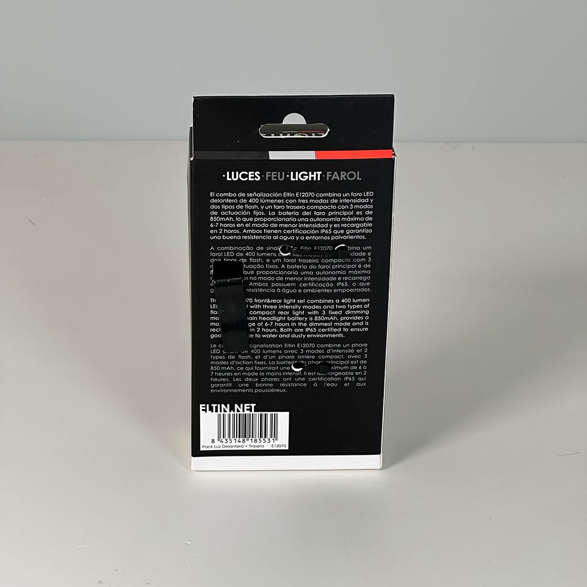 Eltin Pacchetto Ciclismo Luce Anteriore E Posteriore Bici 400+40Lm - Explorer