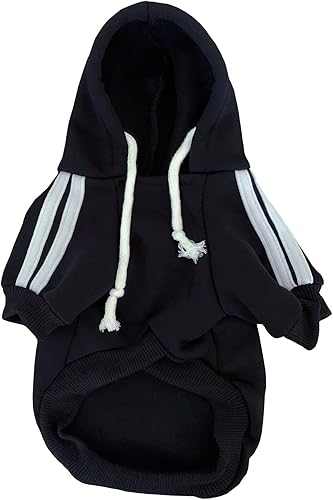 Miniatura 3 de Izefia Sudadera con capucha para perro, ropa de forro polar para perro, sudadera de invierno cálido con lazo de algodón básico para perro pequeño,