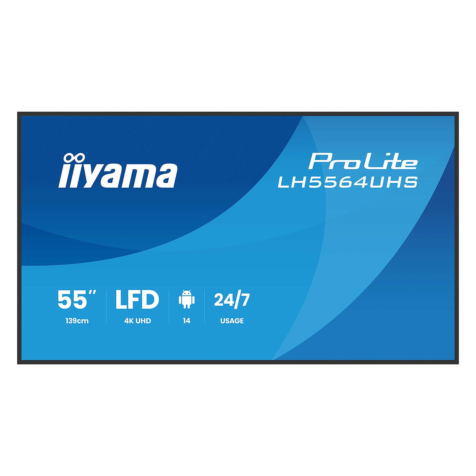 Iiyama Prolite LH5564UHS-B1AG - Display Digitale Per Segnaletica Da 55", Pannello Led Va, 4K, Uhd, Hdmi, USB-C USB2.0, Rs-232C, RJ45, Android 14 Os Iisignage², 24/7, Antiriflesso, Nero-image