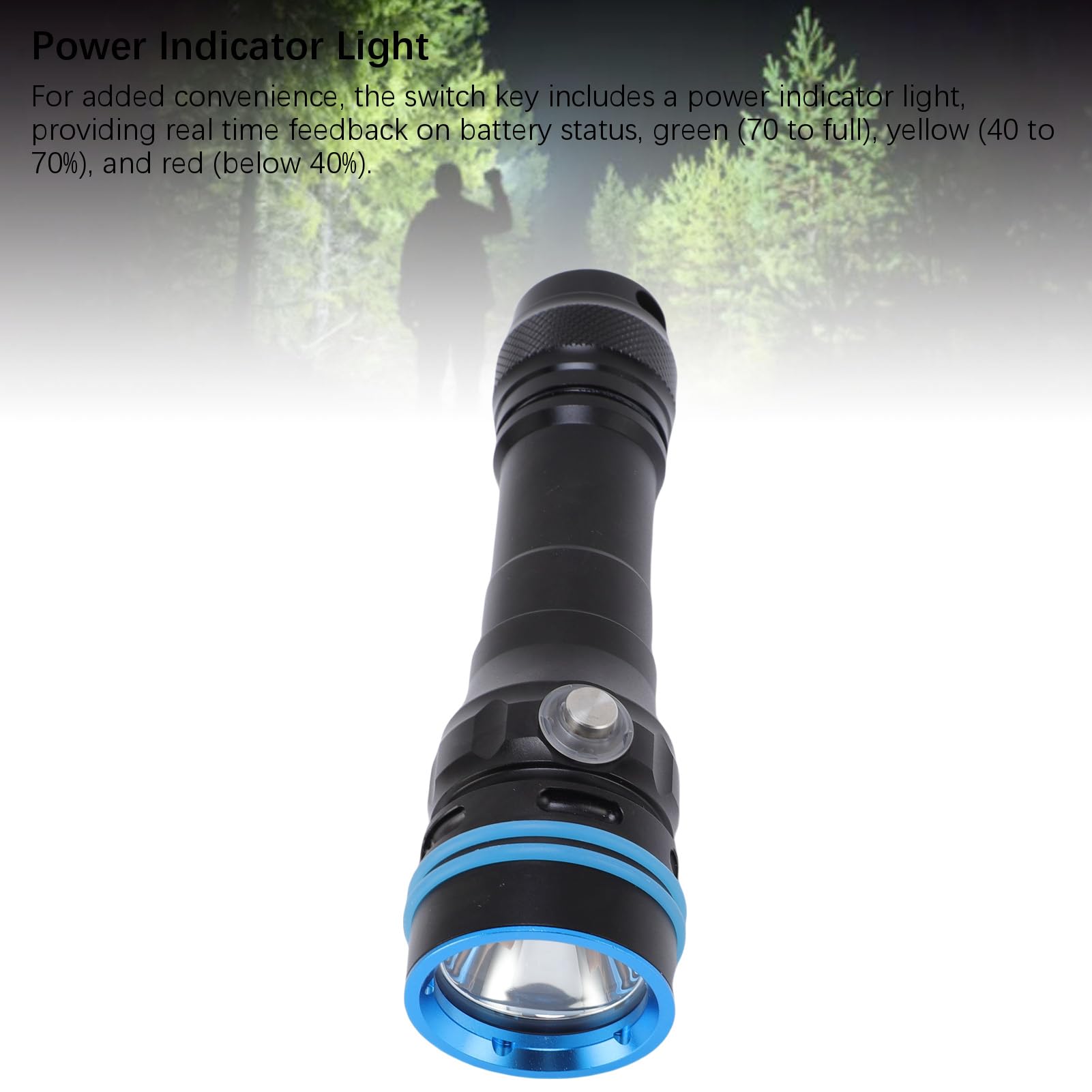 Kadimendium Torcia per Immersioni Subacquee Ultra Luminosa 3600LM Luce Subacquea a Tenuta Stagna per lo Snorkeling Notturno Subacqueo Lega di Alluminio 1 unità