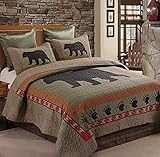 Virah Bella Bear and Paw Quilt & Sham Set + Matching Quilt Throw (Queen/Full)