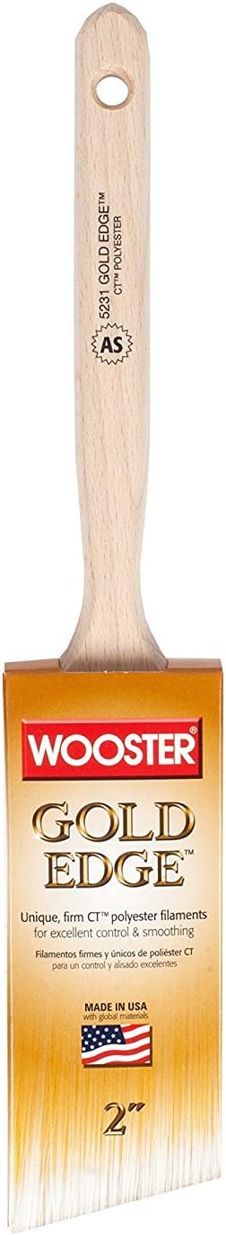 Wooster Brush 5231 2 Inch Gold Edge Angle Sash Paintbrush, Pack of 6
