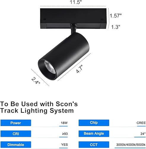 Miniatura 30 de SCON Cabezal de lámpara de inundación LED lineal CCT ajustable de 15 W, paquete de 2 unidades, cabezal magnético de 24 V, 3000 K-5000 K para 3000K