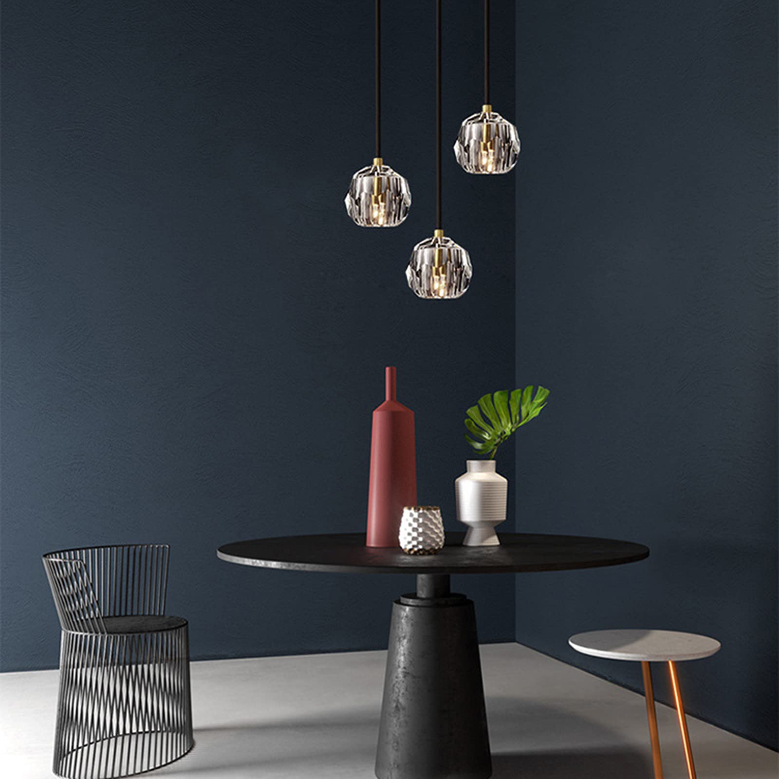 Lampada a Sospensione,Lampadari LED Lampadario semplice e moderno in ferro battuto Lampadario a testa singola Nordic Creativo Lusso Scala per la casa Studio Comodino Latte Negozio di tè Caff