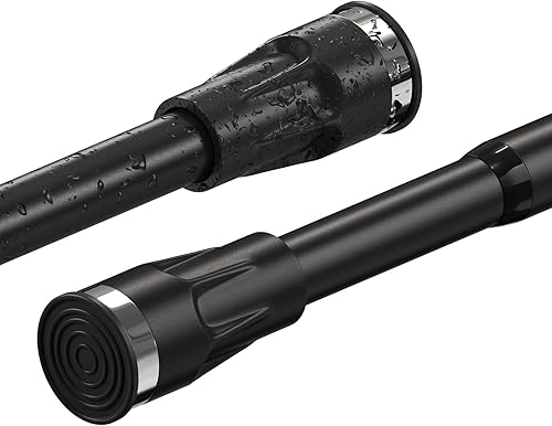 Barra de cortina de ducha, ajustable de 42 a 70 pulgadas, tensión de barra de cortina de ducha, sin taladro, para baño, barra de ducha que nunca se