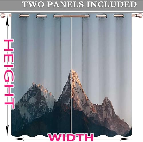 Miniatura 4 de Impresiones de fotografía escénica para habitación de 2 paneles cortinas opacas para sala de estar de 72 pulgadas de ancho x 72 pulgadas de alto