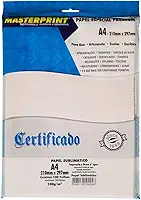 Papel Masterprint A4 Sublimático 100g/m² Fosco Profissional 100 Folhas CORES VIVAS E ALTA TRANSFERÊNCIA para Canecas Camisetas Brindes