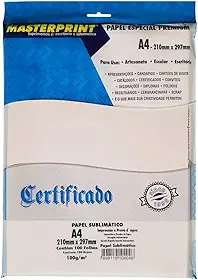 Papel Masterprint A4 Sublimático 100g/m² Fosco Profissional 100 Folhas CORES VIVAS E ALTA TRANSFERÊNCIA para Canecas Camisetas Brindes