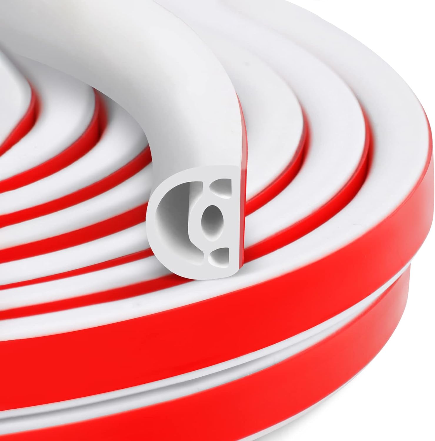 [New Upgrade] 19.7Ft Silicone Door Weather Stripping Door Seal Strip