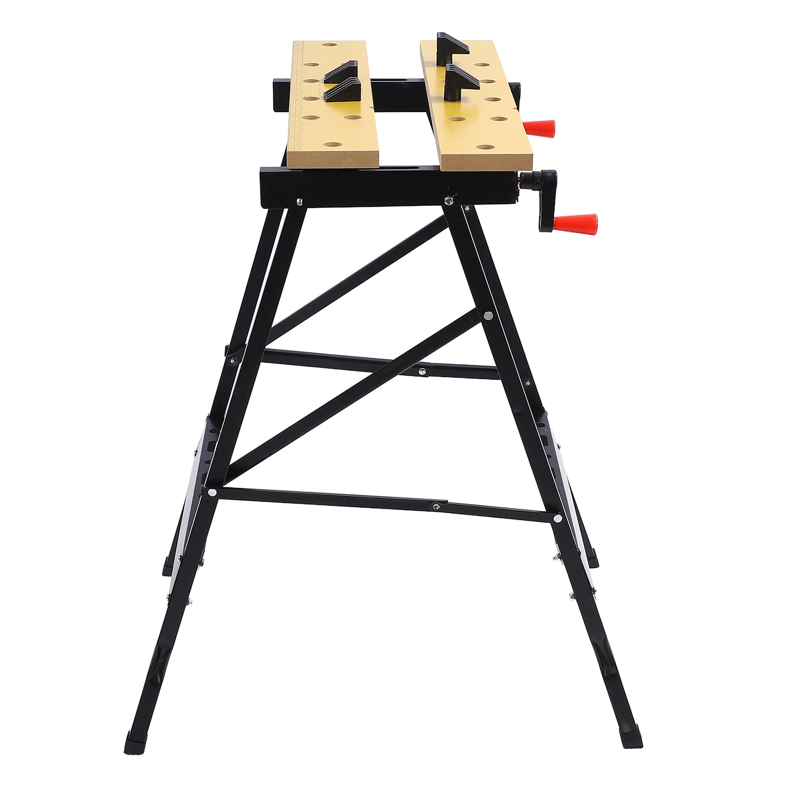 Mesa de Trabajo Plegable, Marco de Acero con Mordazas de MDF, Banco de Trabajo Portátil para Taller, Carga de 220 LB, Superficie de Sujeción Ajustable para Talleres, Reparación, Pintura,