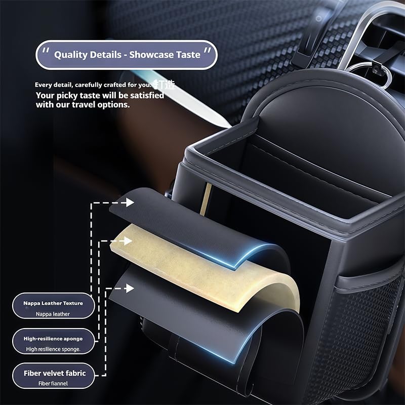Auto Lüftungsschlitze Aufbewahrungstasche für Ford Transit Connect/Transit Custom/Transit Courier, 2er-Pack Schwarz Leder Organizer Tasche für Handy Karten Brille Sonnenbrillenhalter kfz