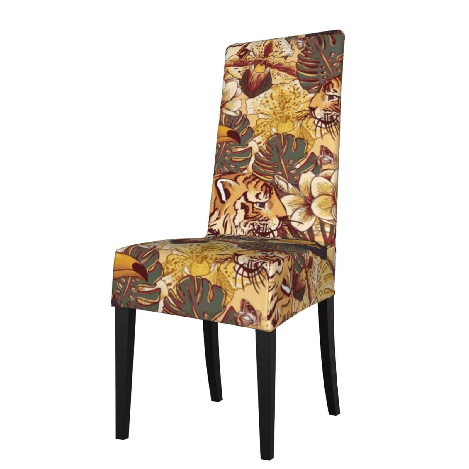 YYHHAOFA tropical tiger Prints Protection Cover for Dining Chair - Stretch Slipcovers, Easy Refresh for Your Dining Room & Event Decor