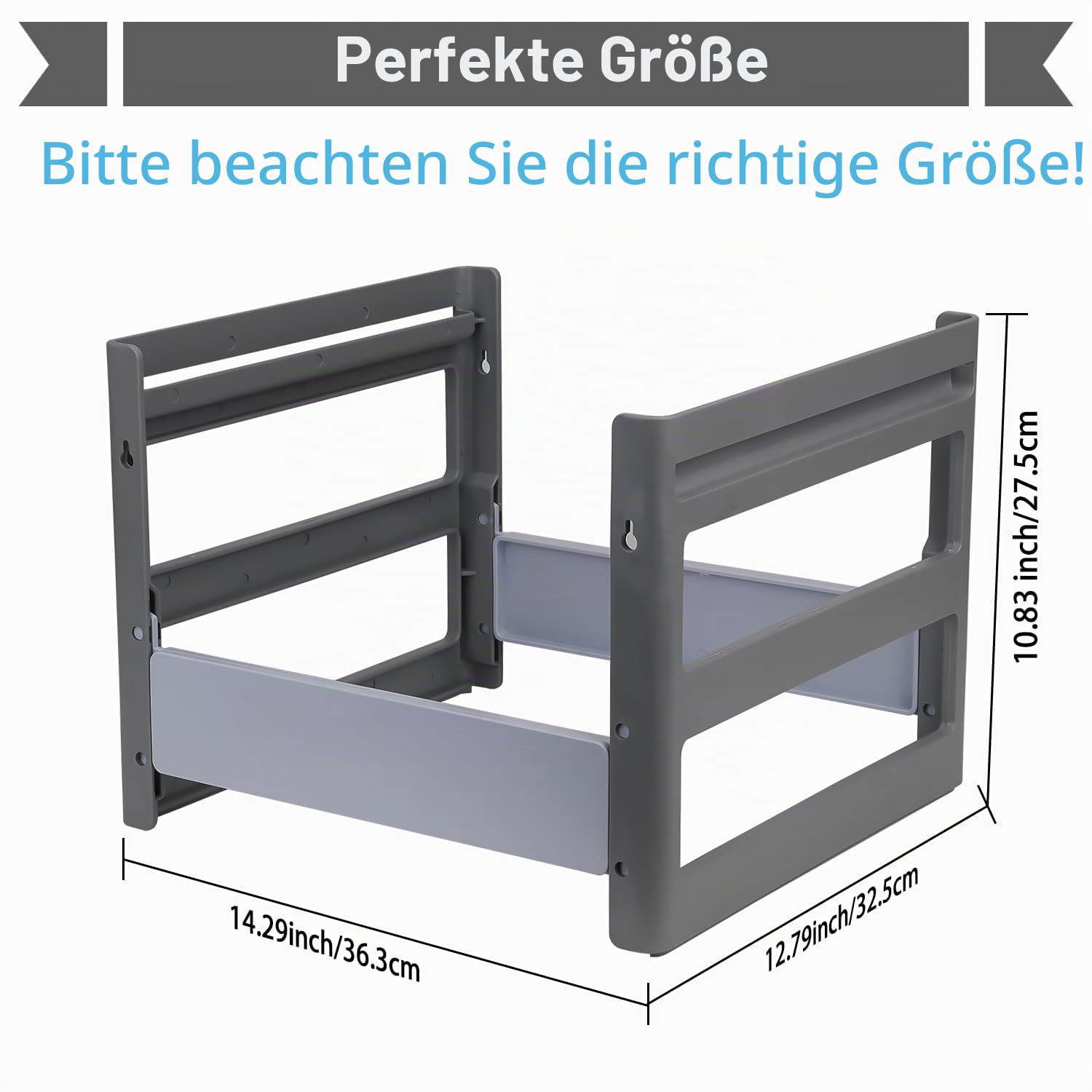 A4 hängeregistratur box, Grau Kunststoff Hängeregistratur Rahmen Hängemappenregal, für Büro, Studie, Krankenhaus Daten Organisation, Außenrahmen: 14.29X12.79X10.83 Zoll