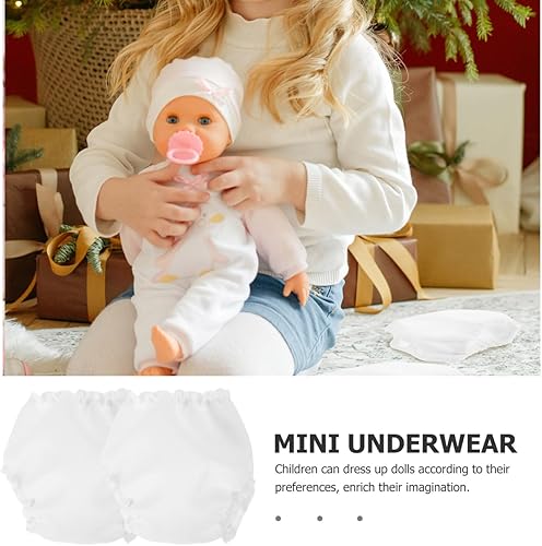 Miniatura 9 de Gadpiparty Baby Toys - Pañales para muñecas de bebé, 10 unidades de pañales blancos para muñecas, ropa interior de muñeca, mini calzoncillos para