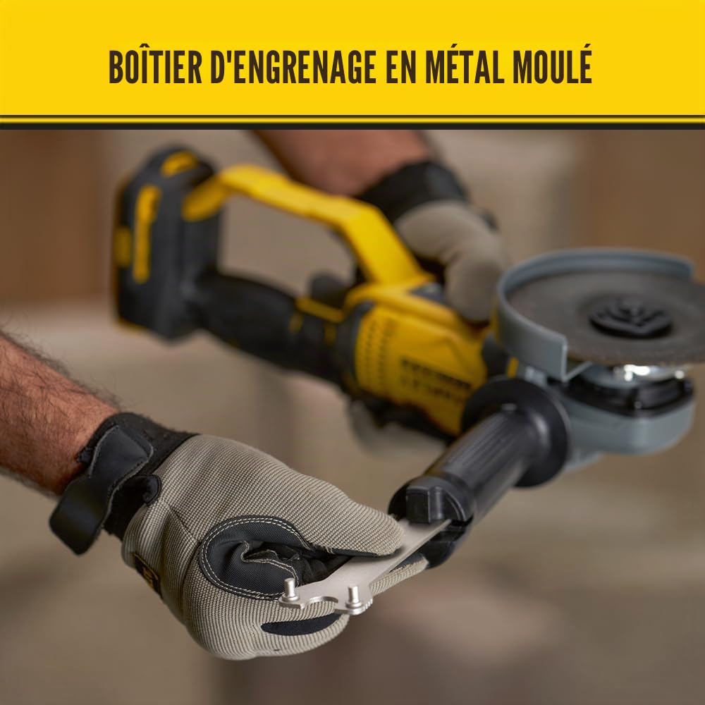 Stanley Meuleuse sans fil d'angle, 18V, Gamme FATMAX V20, 125mm, Vitesse 8500 trs/mn, Sans Batterie Ni Chargeur, SFMCG400B-XJ Noir; Jaune