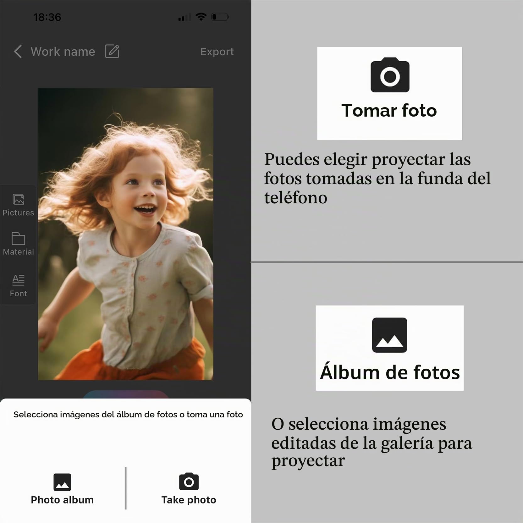 Funda de teléfono Inteligente con proyección Trasera de Fotos Personalizable, con Tinta electrónica, Muestra Fotos al Instante en la Cubierta Trasera de la Pantalla de Tinta. Personaliza tu teléfono