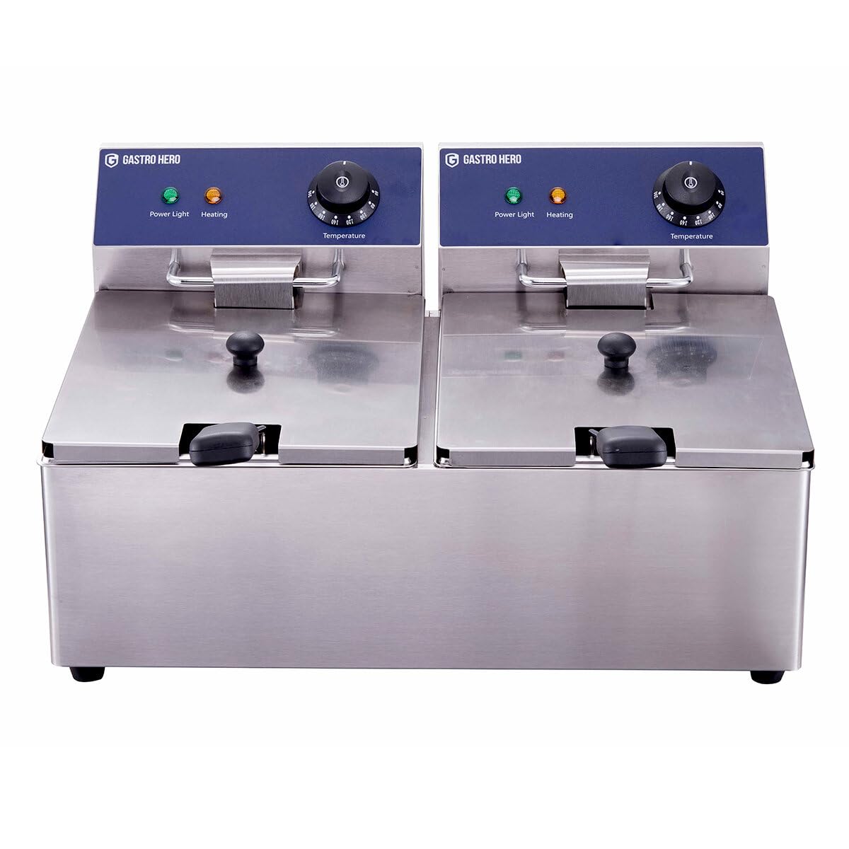 GastroHero Friggitrice elettrica doppia, 2 x 6 l, 230 V, in acciaio inox, EF-ECO6_6