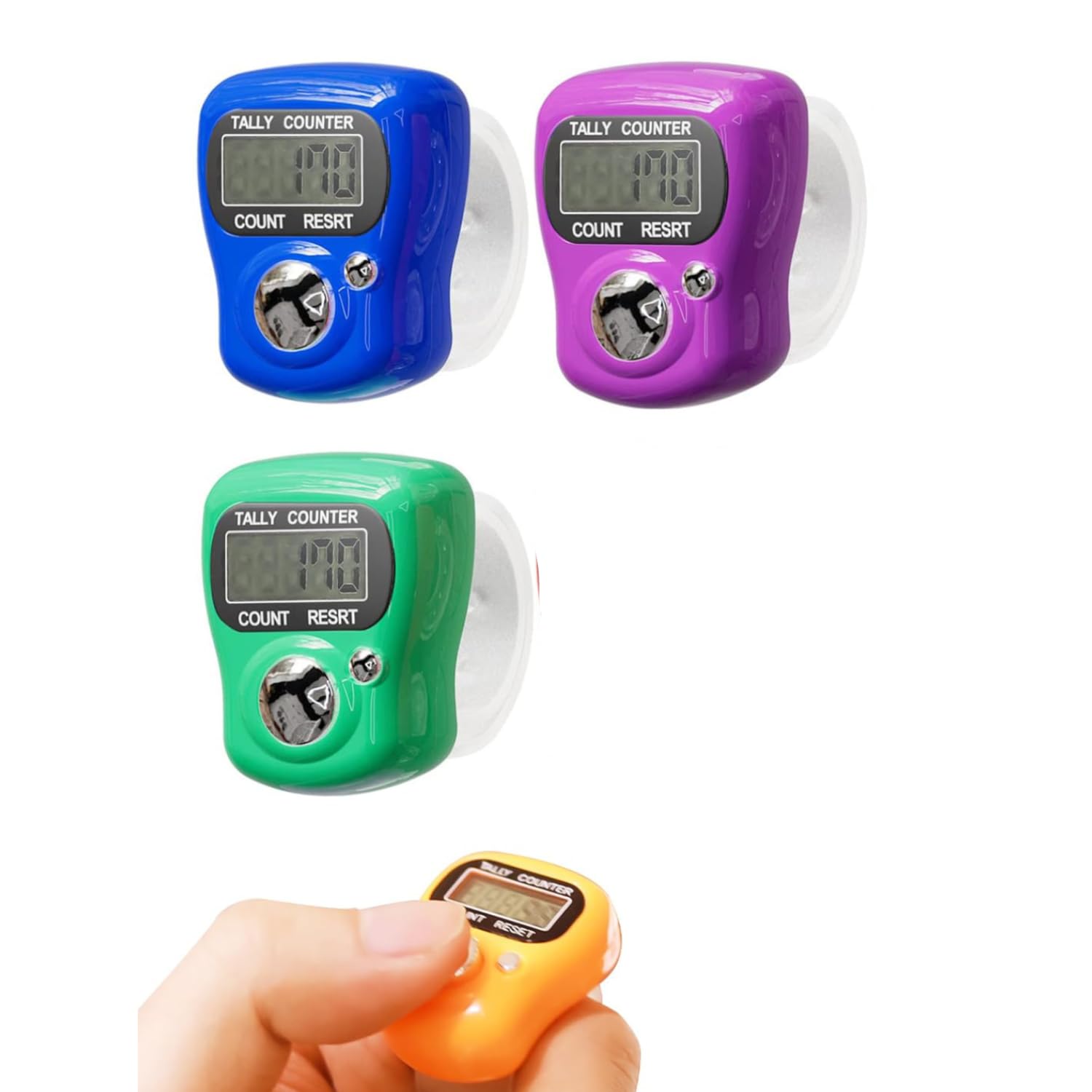 Manual Hand Finger Counting Machine Digital Head Electronic Tally Counter for Cricket Umpire and Various Counting Purpose Tally Counter Finger Ring.clicker Counter (Tally Counter Pack 3)