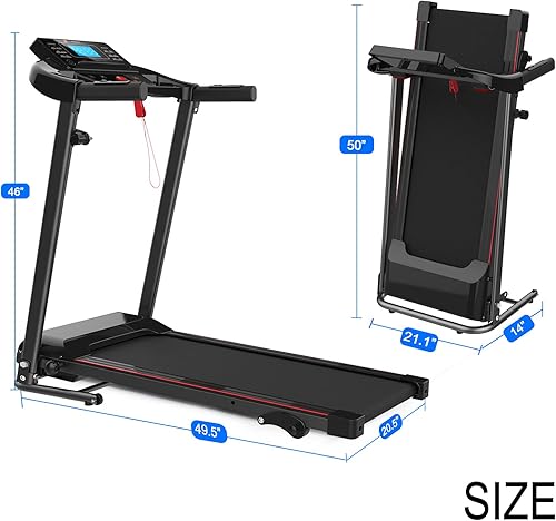 Miniatura 8 de Home Foldable Treadmill with Incline, Electric Folding Treadmill for Walking Treadmill Machine 5" LCD Screen 250 LB Capacity MP3