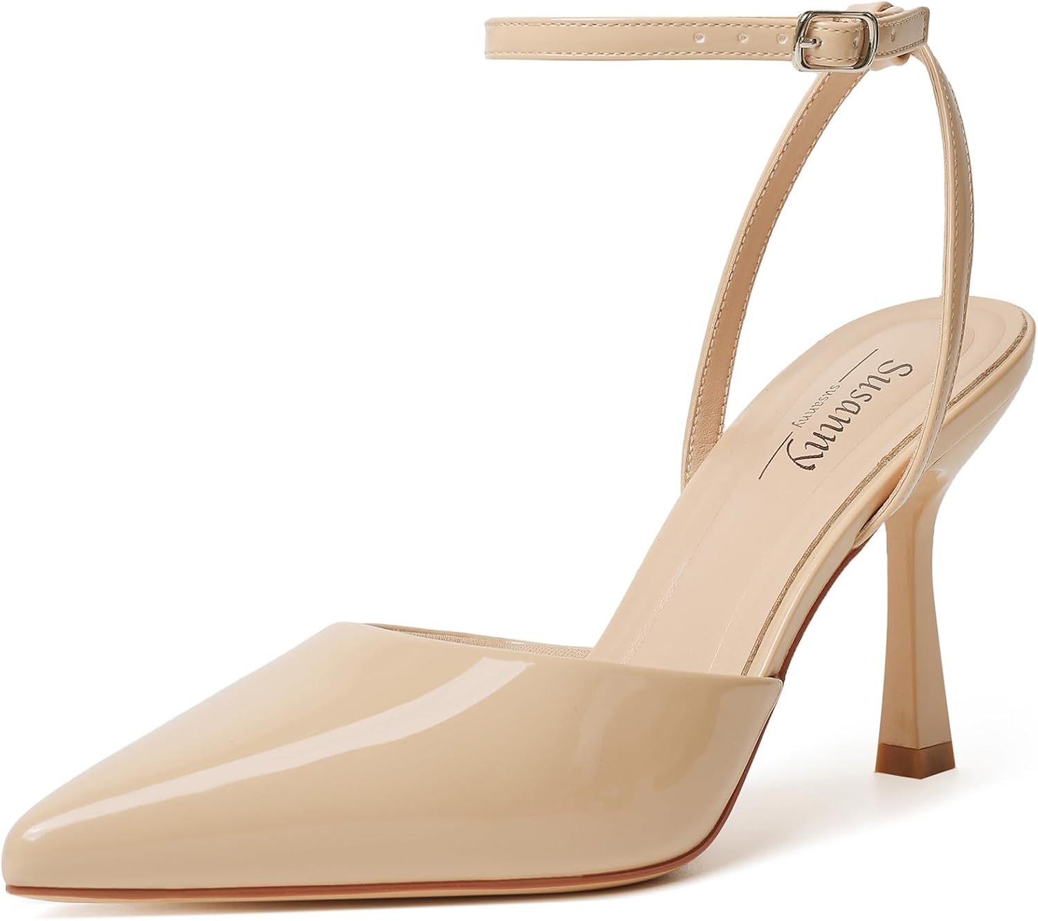 Susanny Heels for Women Stiletto Closed Pointed Toe Backless Dress Shoes High Heels Sexy Kitten Pumps Wedding Guest Party Dance Prom Dressy Comfort Shoes