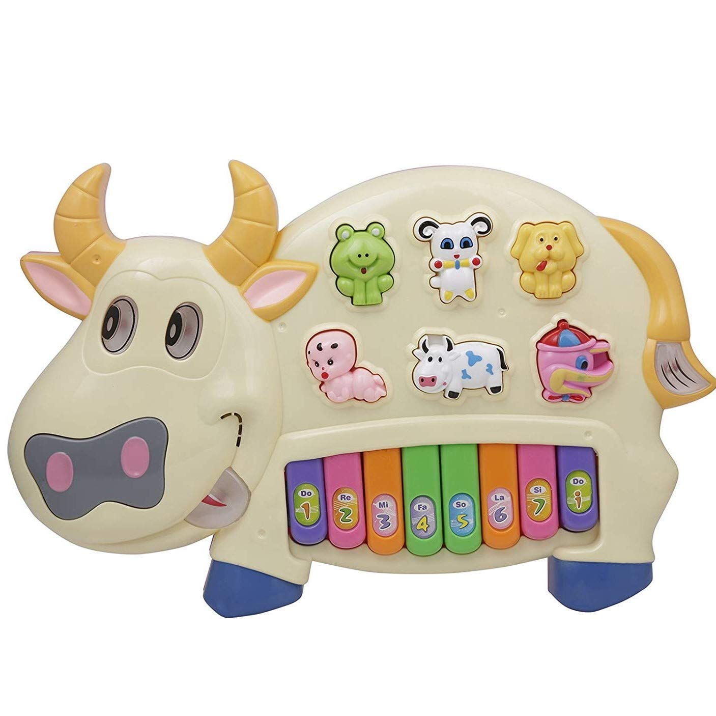 Cow Musical Piano with 3 Modes Animal Sounds, Flashing Lights & Wonderful Music