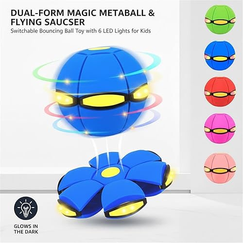 Miniatura 2 de Bola mágica, bola mágica que rebota, bolas mágicas hinchables, nueva forma mágica 2026 de doble forma intercambiable con 6 luces para la interacción
