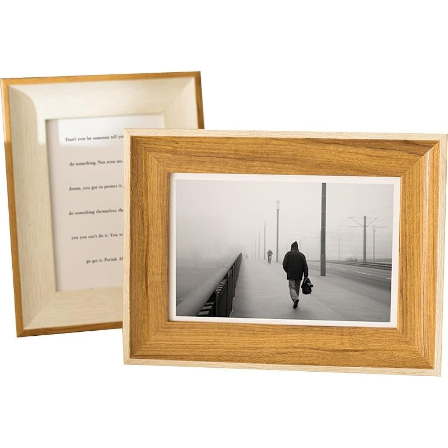 Tengcang 2Pcs Photo Frame 4x6 Inch Wood Table Top Display Frame Picture Frames High Definition Glass Wooden Frames 10 * 15 CM