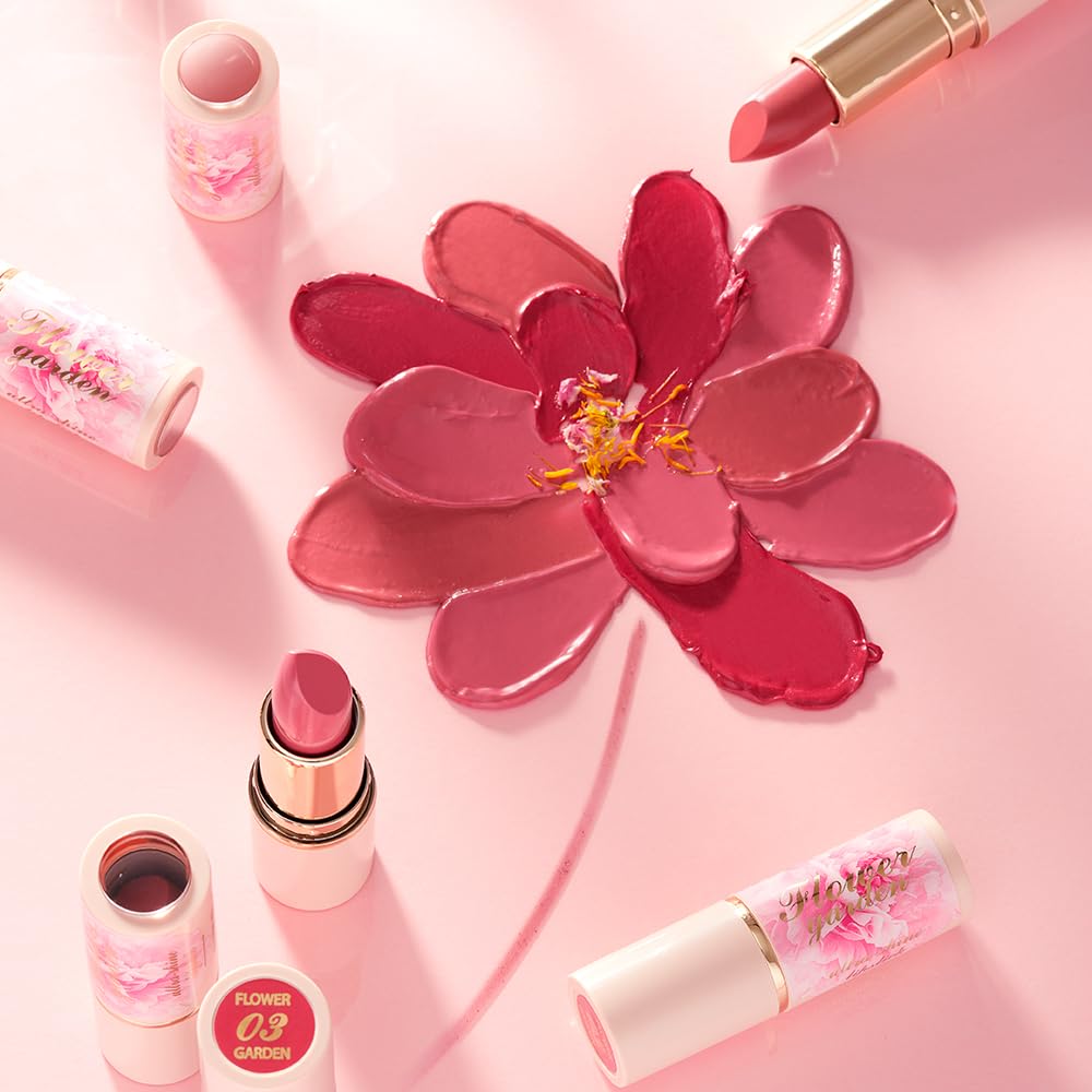 Eveline Cosmetics Nawilżająca pomadka nr 01 - seria Flower Garden | wegańska, pielęgnująca z kwasem hialuronowym i ekstraktem z piwonii