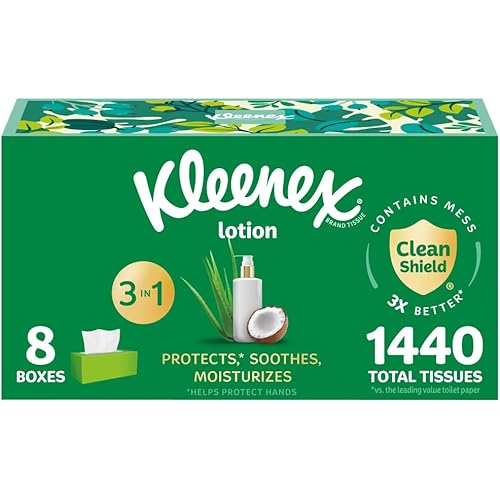 Kleenex 3-Ply Facial Tissues w/ Coconut Oil (180-Count, 8-Pack) .32