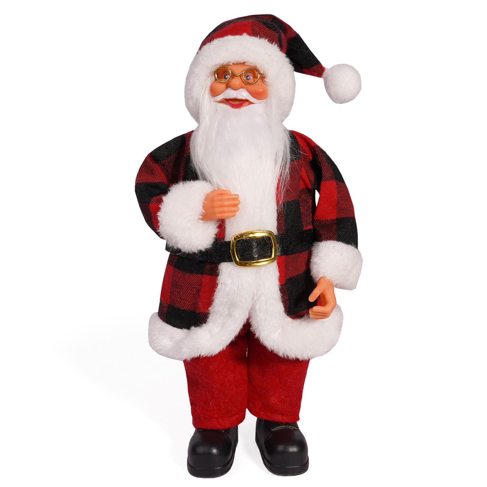 carotoe Colorful Santa Ornament 12Inch Festival Christmas Standing Santa Figurine Dolls Ornament Decoration and Gifting Figurine