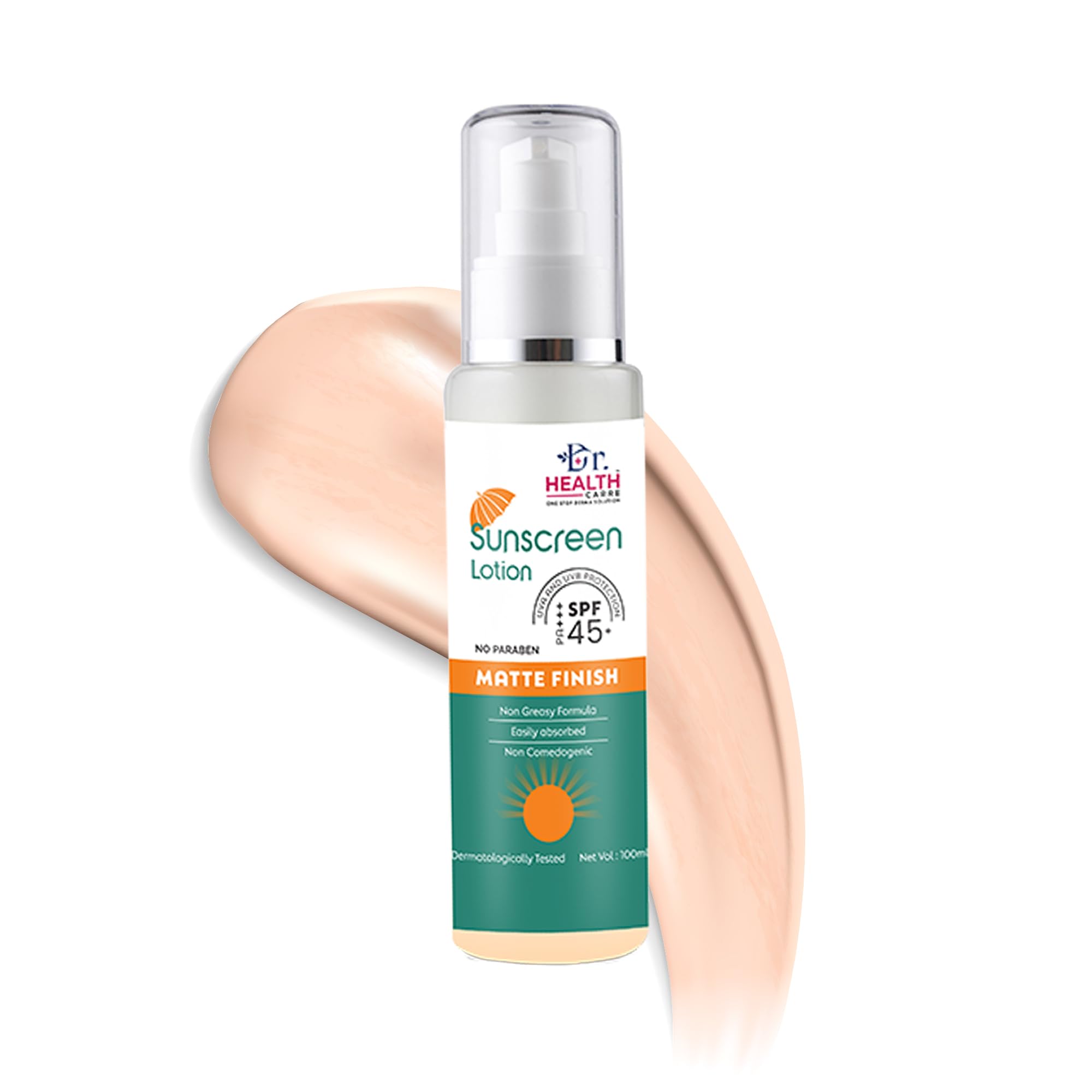 Dr. Health Carre Sunscreen - SPF 45 PA+++ Sunscreen Lotion, UAV & UAB Protection, No Paraben, For All Skin (100 ml)
