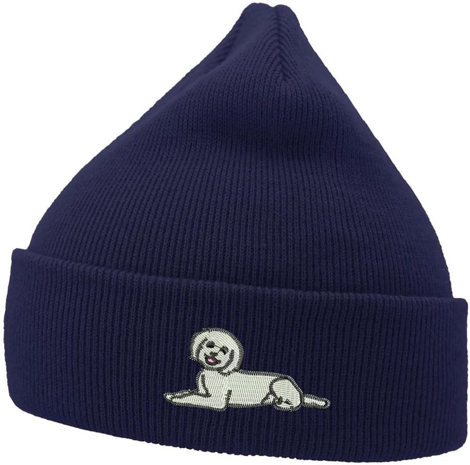 Mens Beanie Knit Hats Doodle Dog - 01 Embroidered Unisex Casual Beanies Hats for Winter