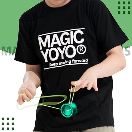 Miniatura 6 de Responsive Yoyo 2 paquetes de plástico Yoyo K2 y Yoyo de metal V6 para niños, cada yoyo profesional con 12 cuerdas, bolsa de almacenamiento,