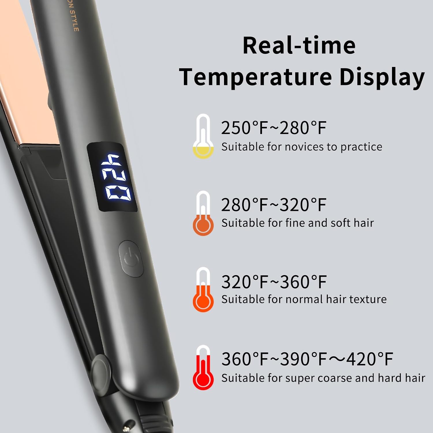 SVEY 1 Inch Dual Voltage Flat Iron Hair Straightener for Women Europe Travel