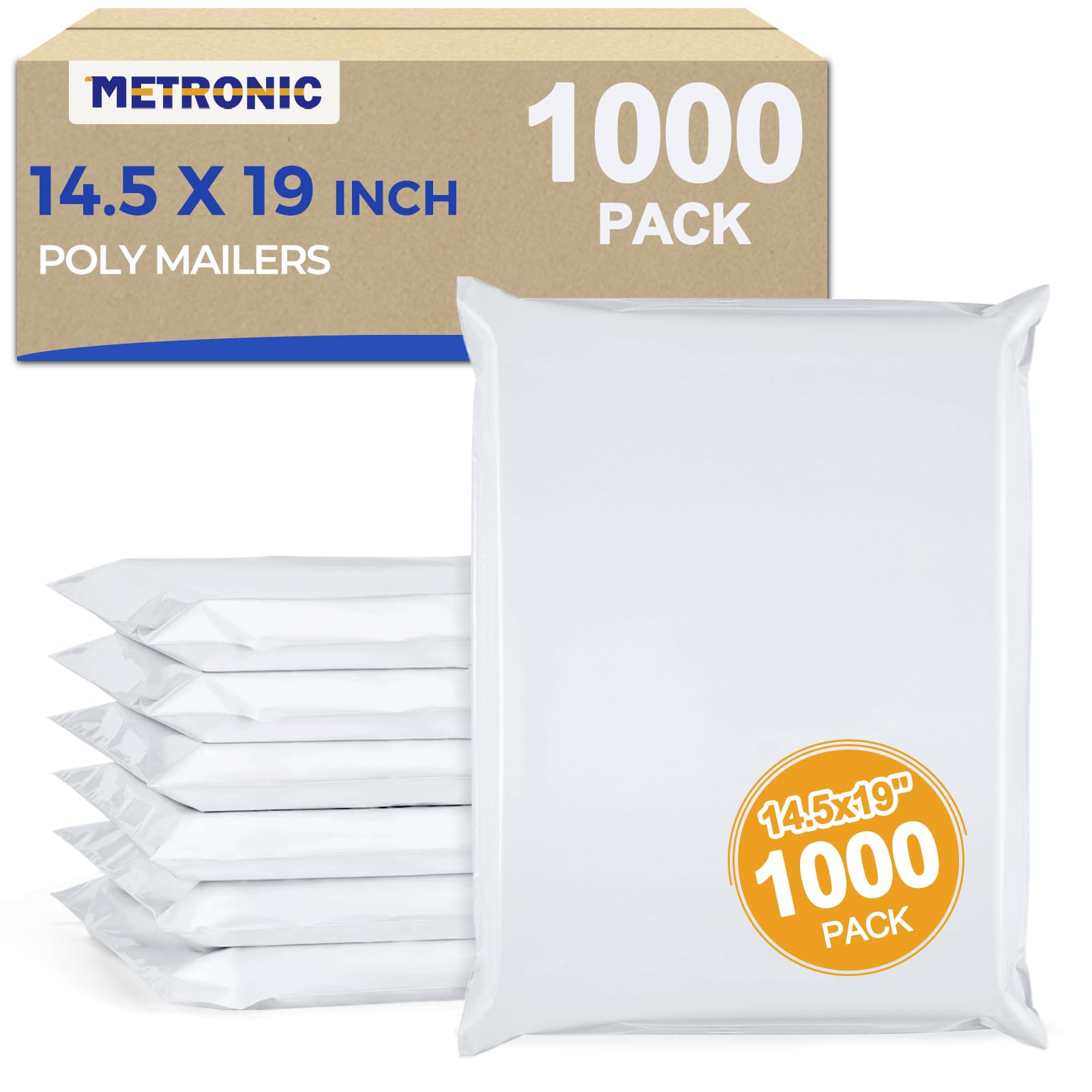 Metronic Poly Mailers 14x19 1000 Pack, Large Bulk Self Seal Shipping Bags