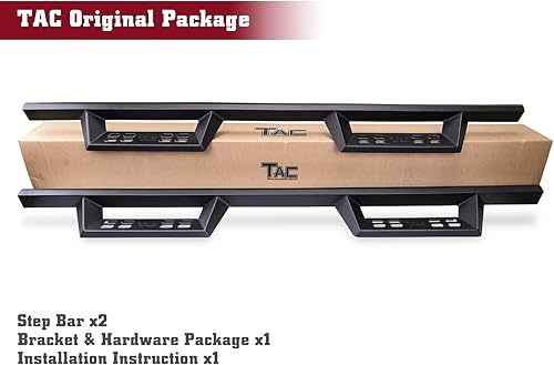 Miniatura 9 de TAC - Estribos de francotirador compatibles con Dodge Ram 1500 Crew Cab 2019-2023 excepto Ram 1500 Classic Camión Pickup de 4 pulgadas con textura