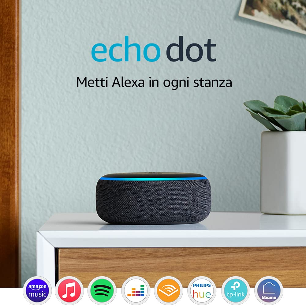 Echo Dot (3ª generazione) - Altoparlante intelligente con integrazione Alexa - Tessuto antracite Echo Dot Tessuto antracite Solo dispositivo