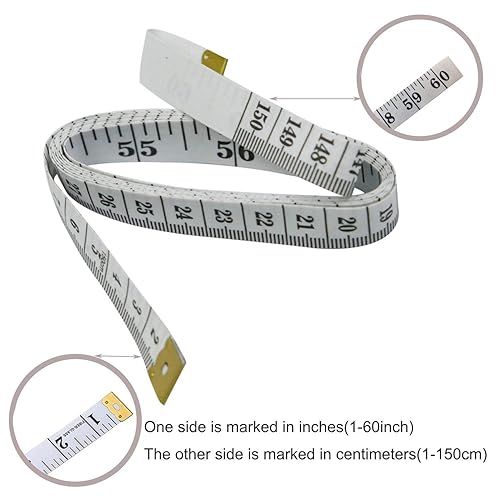 Miniatura 3 de GDMINLO Cinta métrica suave de doble escala para coser cuerpo flexible a medida para pérdida de peso, medición corporal médica, tiene escala de