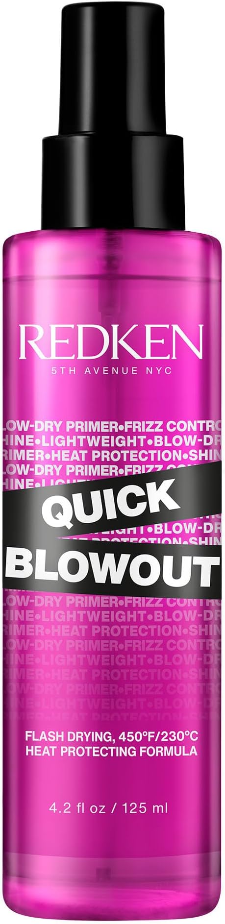 Quick Blowout Heat Protectant Spray For All Hair Types - Smooths & Adds Shine, Lightweight Blowdry Styling Primer with Heat Protection