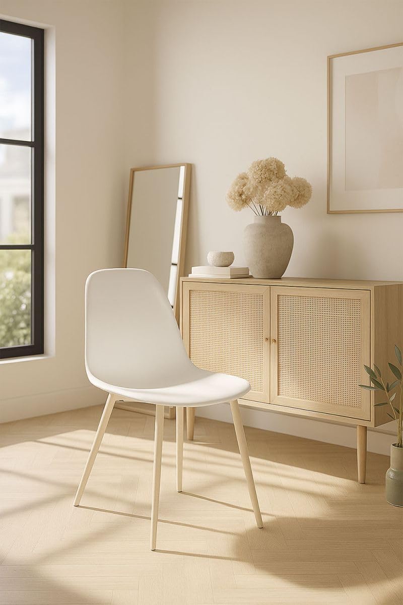 Regalos Miguel - Sillas Comedor - Silla White Teok Polipiel - Blanco