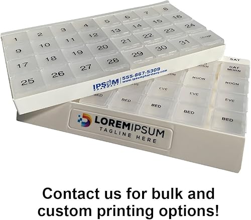 Miniatura 6 de ProMed Unique XL - Organizador semanal de pastillas 4 veces al día, 7 días, para medicamentos, vitaminas y suplementos, pastillero con