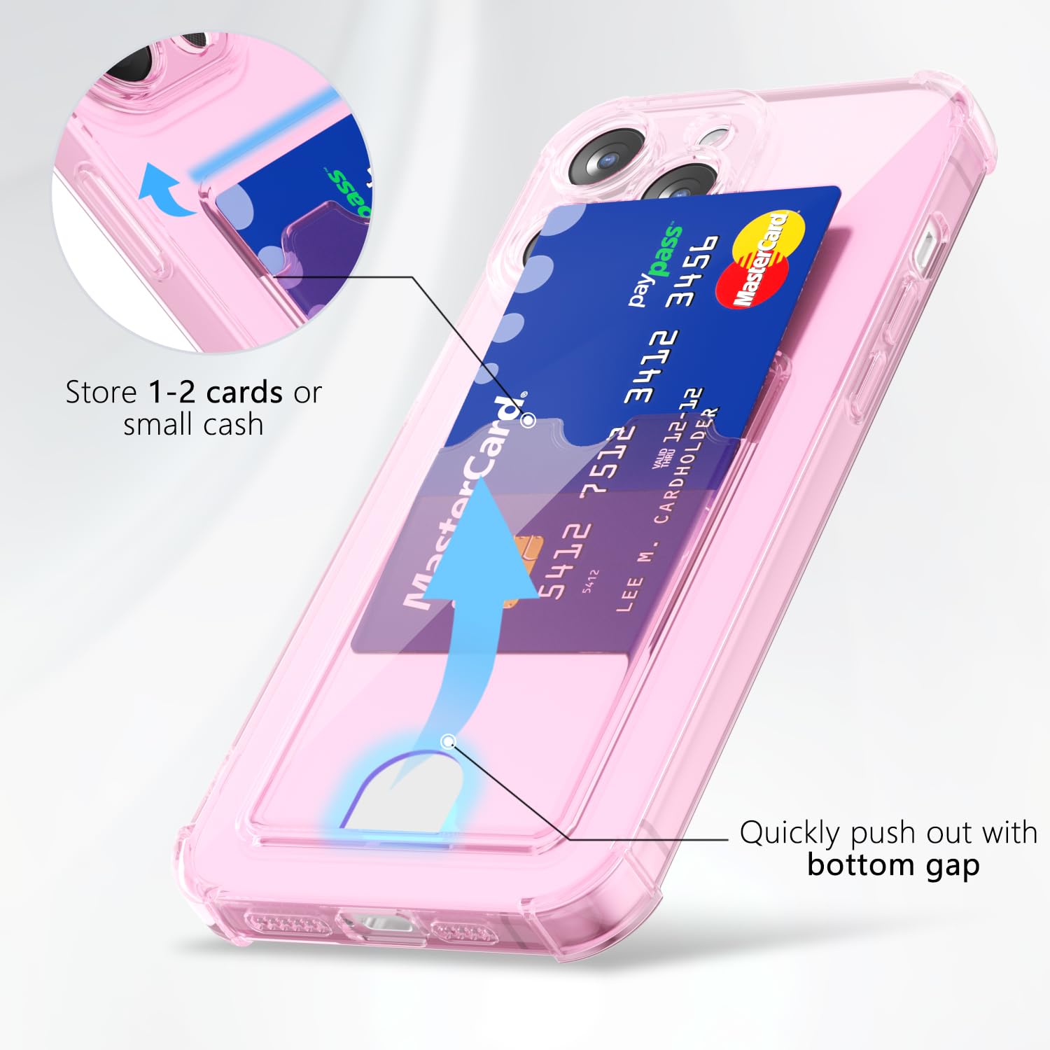 Svanove for iPhone 14 Pro Case Wallet Clear, Card Holder Case with Credit Card Slot - Image 3