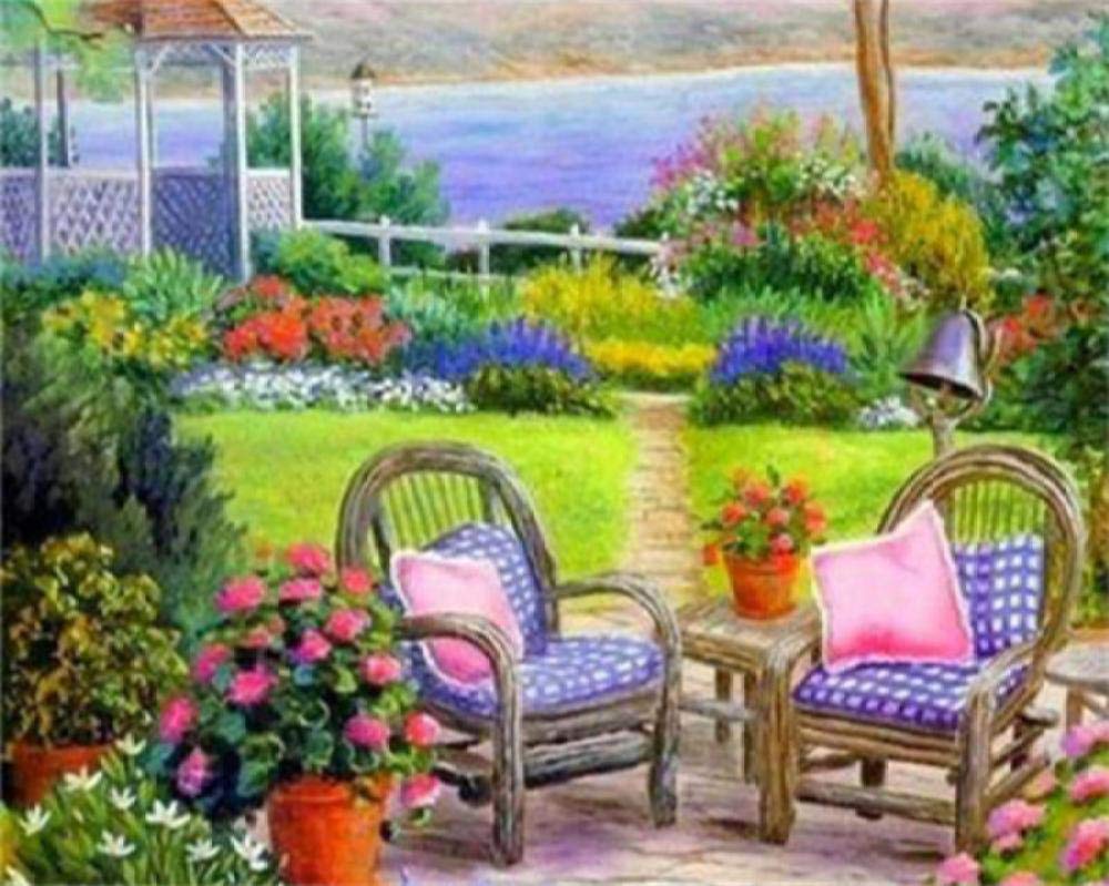 Peinture par numéro kit complet pour vaincre le stress grâce au coloriage de paysage floral