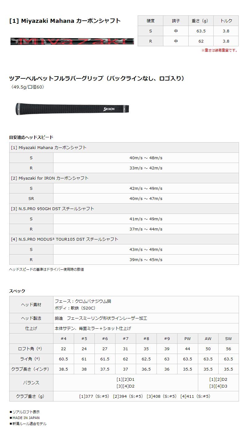 Amazon.co.jp: DUNLOP(ダンロップ) SRIXON Z585 アイアン 6本セット 