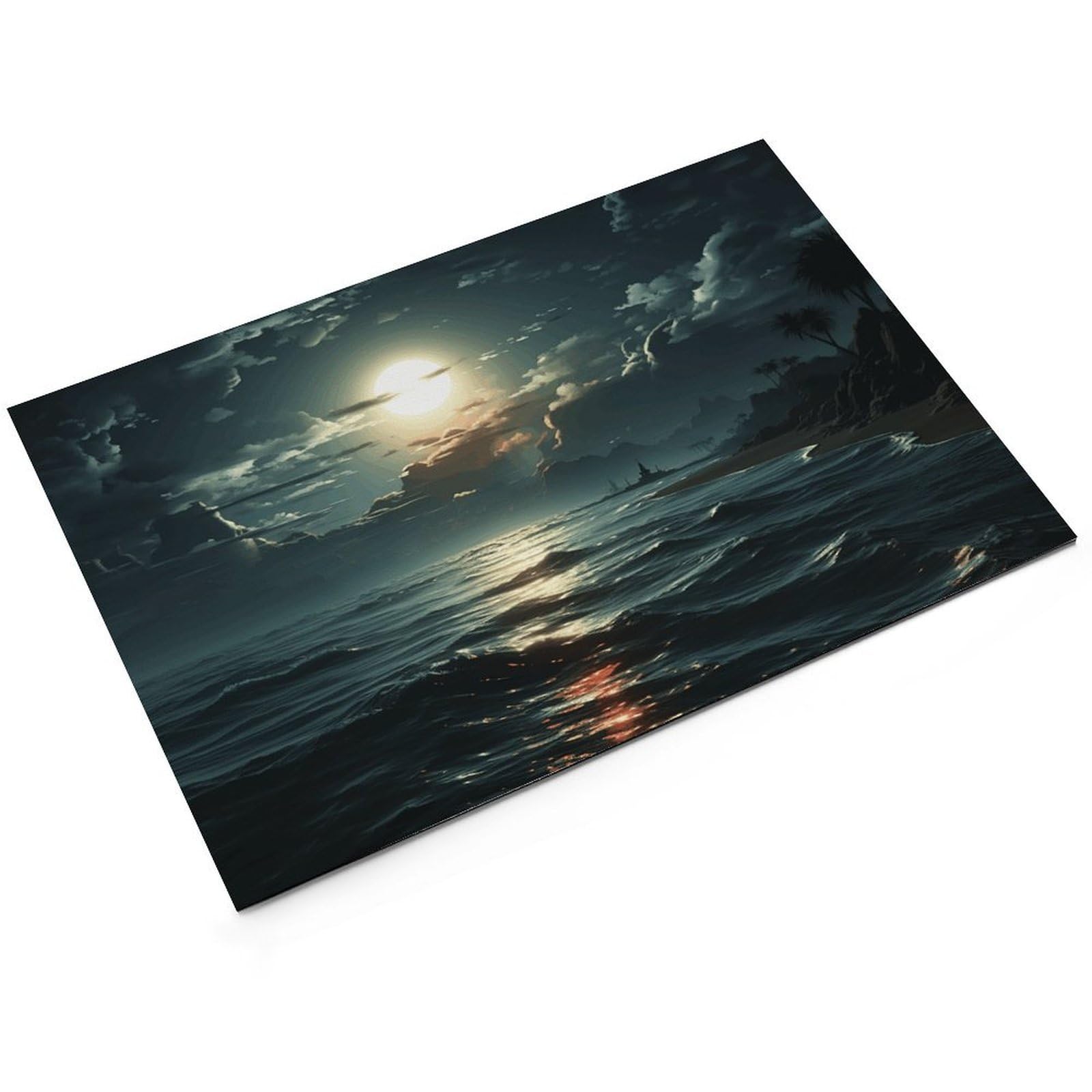 Sea Moon Tapis de nourriture pour chat – Tapis d'alimentation antidérapant pour chien facile à nettoyer pour la nourriture et l'eau, tapis de gamelle pour chien et chat, 61 x 81,3 cm