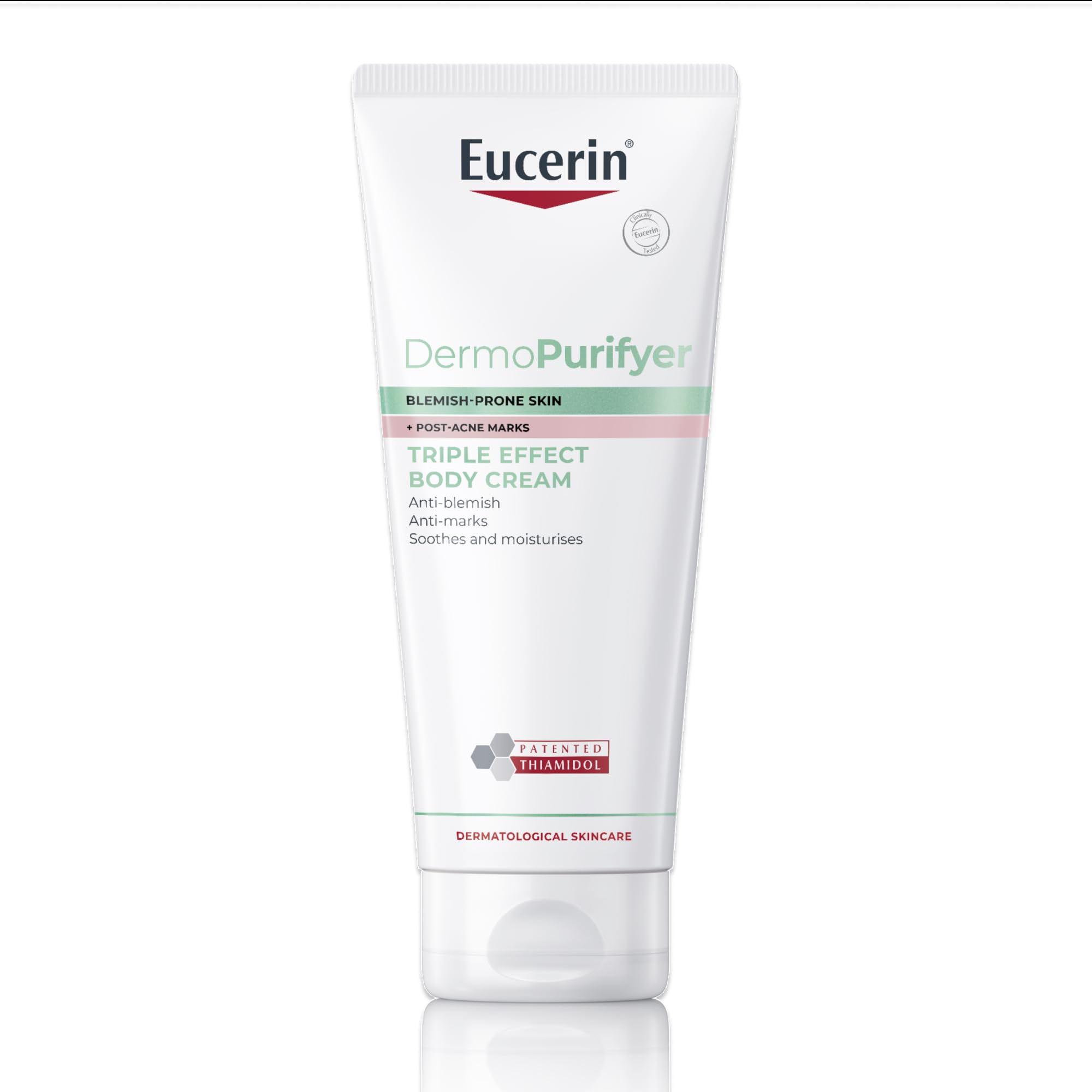 Eucerin DermoPurifyer Triple Effect Body Cream 200ml, Full-Body Moisturiser to Reduce Acne Blemishes
