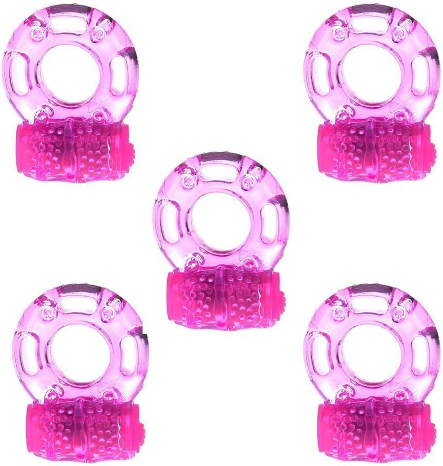 5PCS Butterfly Tongue Design Mens Silicone Massage Delay Rings-7