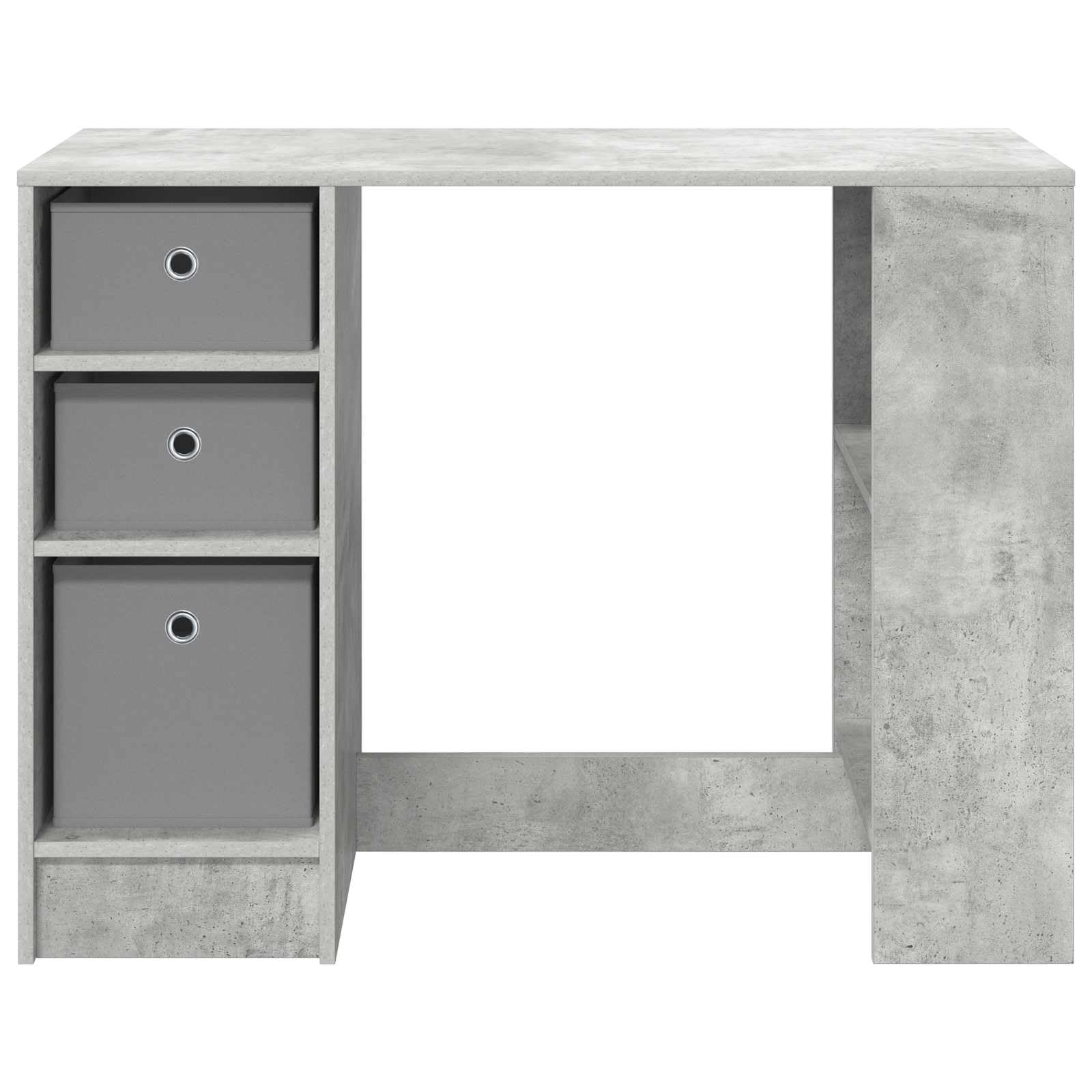 Scrivania Grigio cemento 100 x 40 x 75 cm Legno lavorato con cassetti